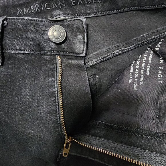 American Eagle Black Wash High Rise Jeggings X-Long - Picture 5 of 8